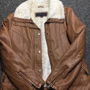 Women’s Giacca Sherpa Lined Faux LeatherJacket
